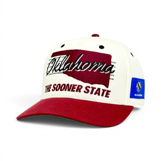 Oklahoma Snapback - The Bozworth (Cream/Crimson) - Shells Vintage Hat Co.