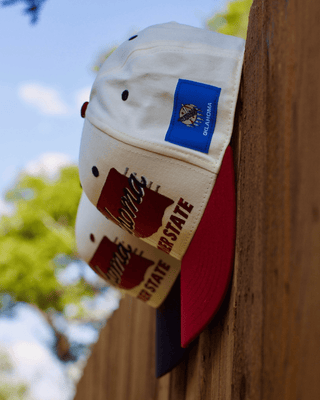 Oklahoma Snapback - The Bozworth (Cream/Crimson) - Shells Vintage Hat Co.