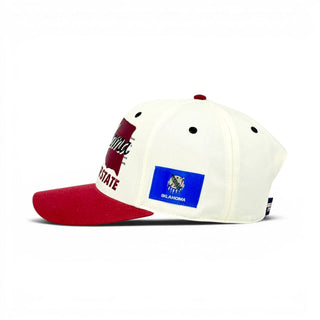 Oklahoma Snapback - The Bozworth (Cream/Crimson) - Shells Vintage Hat Co.