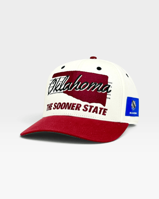 Oklahoma Snapback - The Bozworth (Cream/Crimson) - Shells Vintage Hat Co.