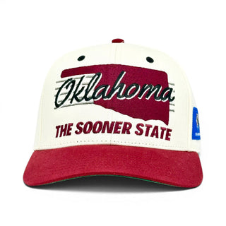Oklahoma Snapback - The Bozworth (Cream/Crimson) - Shells Vintage Hat Co.