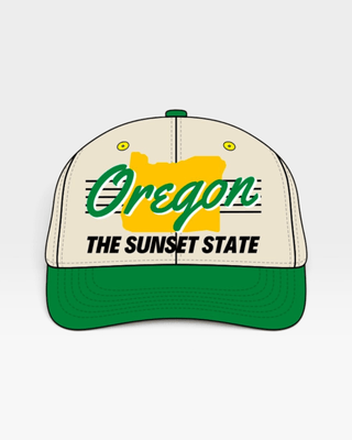 Oregon Snapback - The Autzen (Cream/Green) - Shells Vintage Hat Co.