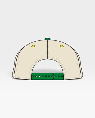 Oregon Snapback - The Autzen (Cream/Green) - Shells Vintage Hat Co.