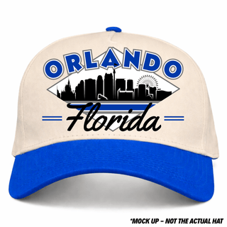 Orlando Snapback - The Shaq (Cream/Blue) - Shells Vintage Hat Co.