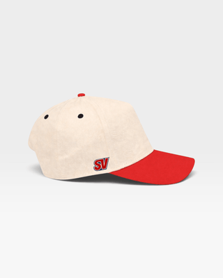 Phoenix Snapback - The Card (Cream/Red) - Shells Vintage Hat Co.