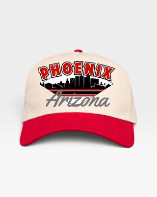 Phoenix Snapback - The Card (Cream/Red) - Shells Vintage Hat Co.