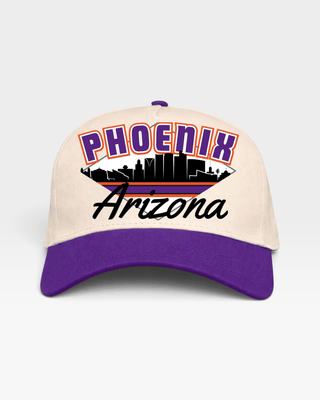 Phoenix Snapback - The Nash (Cream/Purple) - Shells Vintage Hat Co.