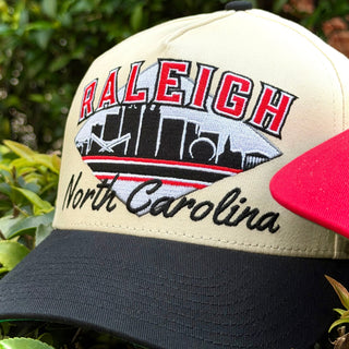 Raleigh Snapback - The Oak (Cream/Black) - Shells Vintage Hat Co.