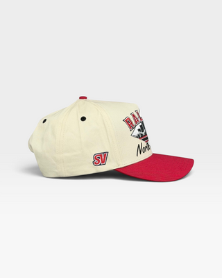 Raleigh Snapback - The Oak (Cream/Red) - Shells Vintage Hat Co.
