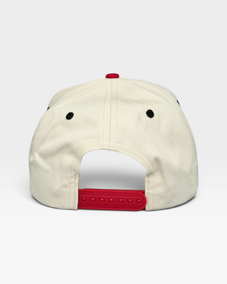 Raleigh Snapback - The Oak (Cream/Red) - Shells Vintage Hat Co.