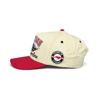 Raleigh Snapback - The Oak (Cream/Red) - Shells Vintage Hat Co.