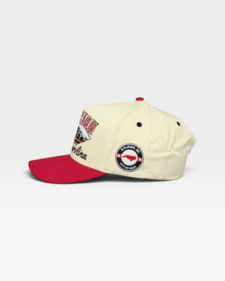 Raleigh Snapback - The Oak (Cream/Red) - Shells Vintage Hat Co.