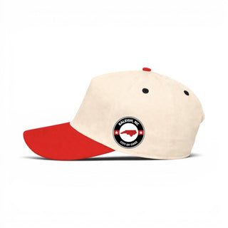 Raleigh Snapback - The Oak (Cream/Red) - Shells Vintage Hat Co.