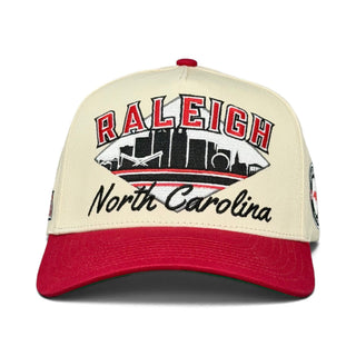 Raleigh Snapback - The Oak (Cream/Red) - Shells Vintage Hat Co.