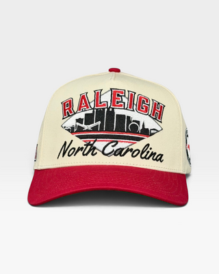 Raleigh Snapback - The Oak (Cream/Red) - Shells Vintage Hat Co.
