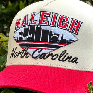 Raleigh Snapback - The Oak (Cream/Red) - Shells Vintage Hat Co.