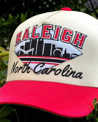 Raleigh Snapback - The Oak (Cream/Red) - Shells Vintage Hat Co.