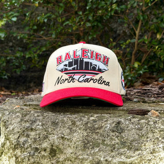 Raleigh Snapback - The Oak (Cream/Red) - Shells Vintage Hat Co.