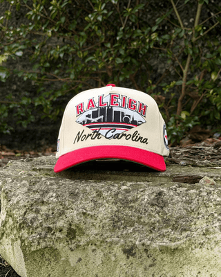 Raleigh Snapback - The Oak (Cream/Red) - Shells Vintage Hat Co.