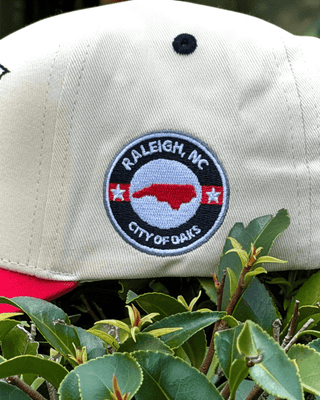 Raleigh Snapback - The Oak (Cream/Red) - Shells Vintage Hat Co.