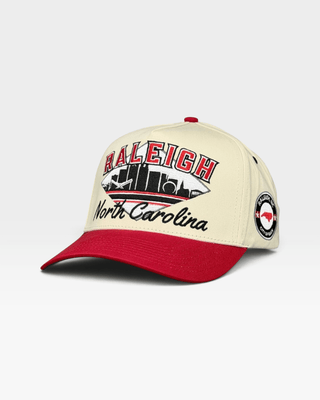Raleigh Snapback - The Oak (Cream/Red) - Shells Vintage Hat Co.