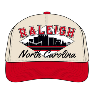 Raleigh Snapback - The Oak (Cream/Red) - Shells Vintage Hat Co.
