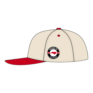 Raleigh Snapback - The Oak (Cream/Red) - Shells Vintage Hat Co.