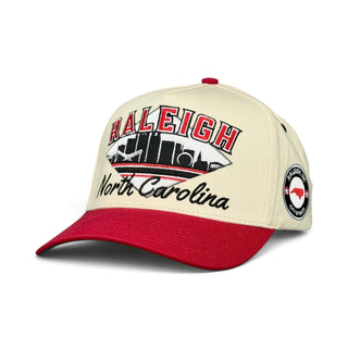 Raleigh Snapback - The Oak (Cream/Red) - Shells Vintage Hat Co.