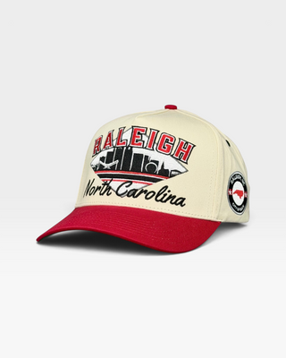 Raleigh Snapback - The Oak (Cream/Red) - Shells Vintage Hat Co.