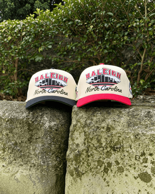 Raleigh Snapback - The Oak (Cream/Red) - Shells Vintage Hat Co.