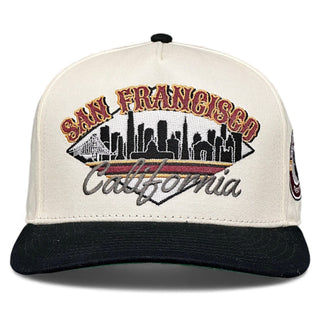 San Francisco Snapback - The Montana (Cream/Black) - Shells Vintage Hat Co.