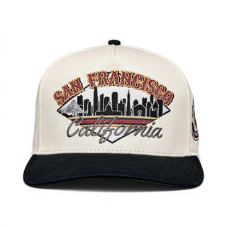 San Francisco Snapback - The Montana (Cream/Black) - Shells Vintage Hat Co.