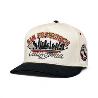 San Francisco Snapback - The Montana (Cream/Black) - Shells Vintage Hat Co.