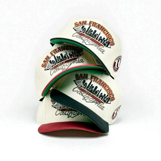 San Francisco Snapback - The Montana (Cream/Red) - Shells Vintage Hat Co.