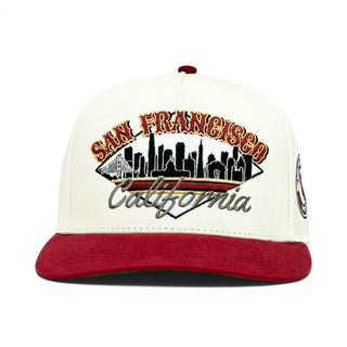 San Francisco Snapback - The Montana (Cream/Red) - Shells Vintage Hat Co.