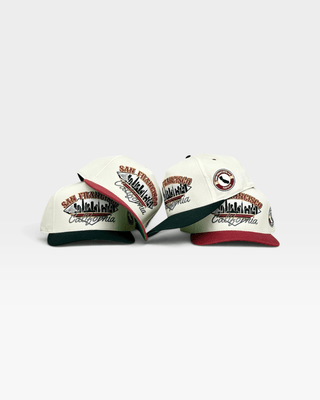 San Francisco Snapback - The Montana (Cream/Red) - Shells Vintage Hat Co.