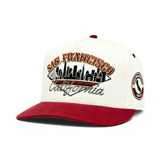 San Francisco Snapback - The Montana (Cream/Red) - Shells Vintage Hat Co.