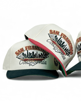 San Francisco Snapback - The Montana (Cream/Red) - Shells Vintage Hat Co.