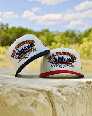 San Francisco Snapback - The Montana (Cream/Red) - Shells Vintage Hat Co.