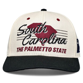South Carolina Snapback - The Willy B (Cream/Black) - Shells Vintage Hat Co.