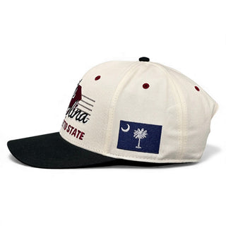 South Carolina Snapback - The Willy B (Cream/Black) - Shells Vintage Hat Co.