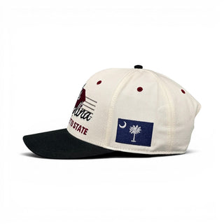 South Carolina Snapback - The Willy B (Cream/Black) - Shells Vintage Hat Co.