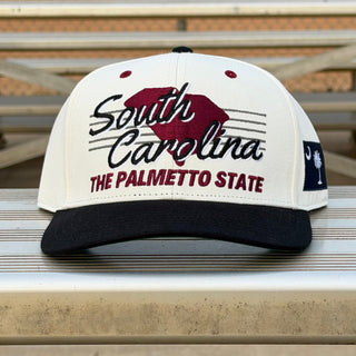 South Carolina Snapback - The Willy B (Cream/Black) - Shells Vintage Hat Co.