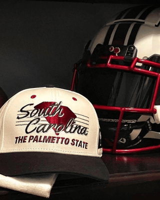 South Carolina Snapback - The Willy B (Cream/Black) - Shells Vintage Hat Co.
