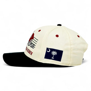 South Carolina Snapback - The Willy B (Cream/Black) - Shells Vintage Hat Co.