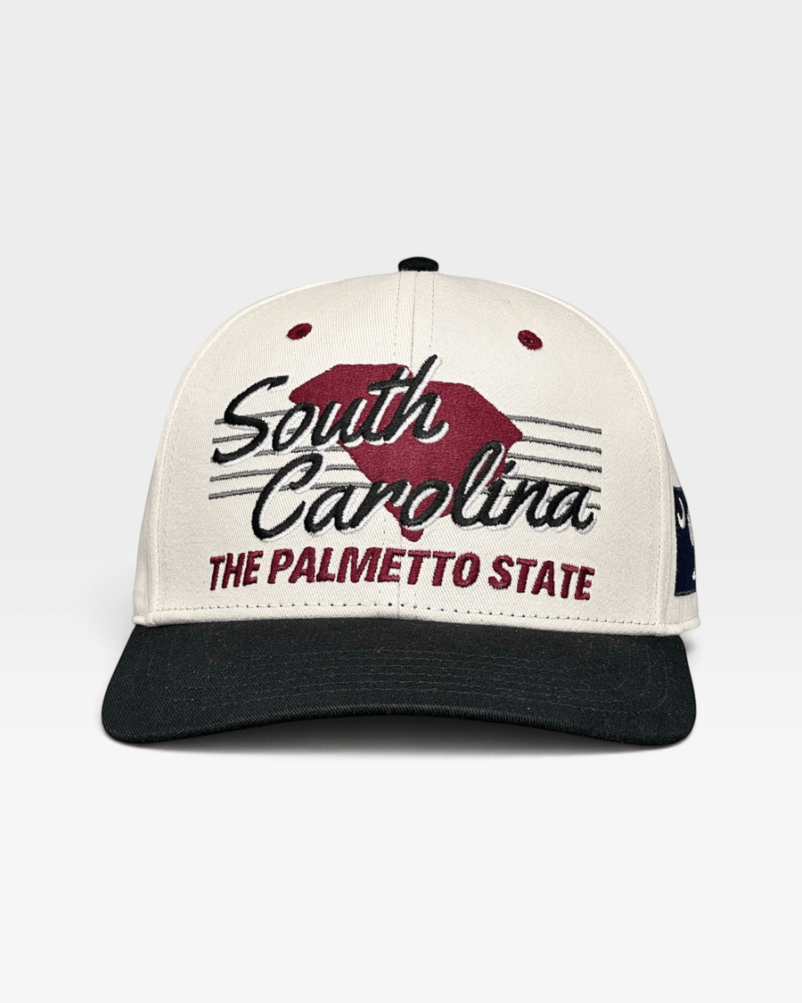 South Carolina Snapback - The Willy B (Cream/Black) - Shells Vintage Hat Co.