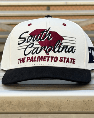 South Carolina Snapback - The Willy B (Cream/Black) - Shells Vintage Hat Co.