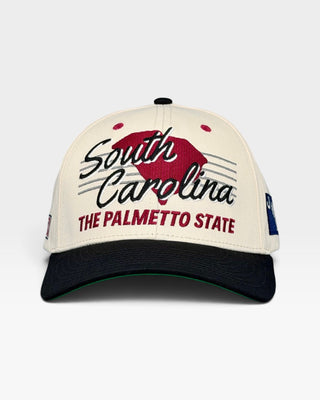 South Carolina Snapback - The Willy B (Cream/Black) - Shells Vintage Hat Co.