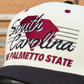 South Carolina Snapback - The Willy B (Cream/Black) - Shells Vintage Hat Co.