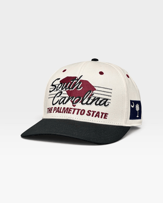 South Carolina Snapback - The Willy B (Cream/Black) - Shells Vintage Hat Co.